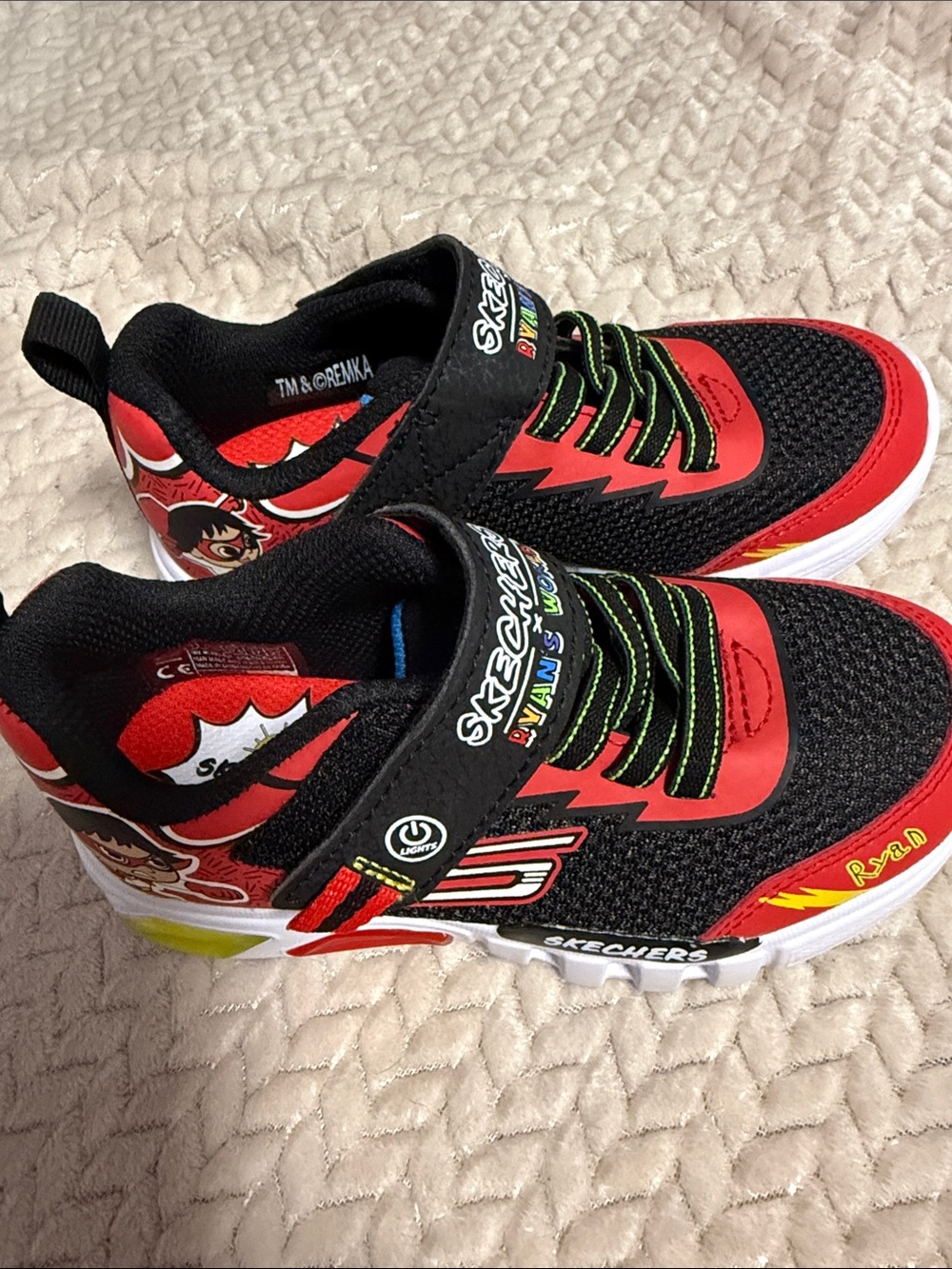 Skechers Kids Black and Red Light-Up Athletic Sneakers